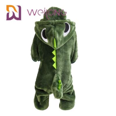 China Coral Velvet Crocodile Small Dog Pajamas Cat Warm Dog Clothes Hoodie for sale