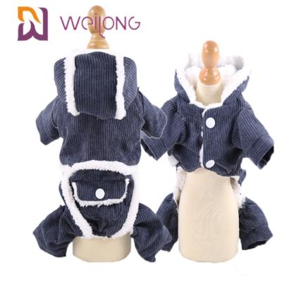 China BSCI 100% Poly Corduroy Pet Pajama Dog Clothes Fall And Winter for sale