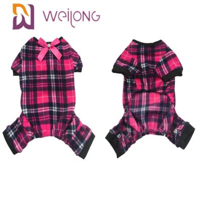 China Warm Poly Fleece Dog Pajamas Customizable Bow for Autumn and Winter for sale