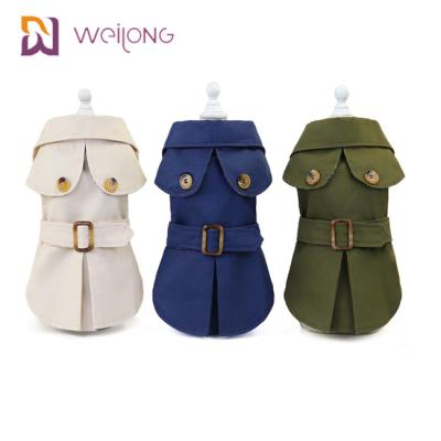 China Button Opening Dust Cat Winter Wear Plaid Cotton Canvas Pet Windbreaker For Dogs for sale