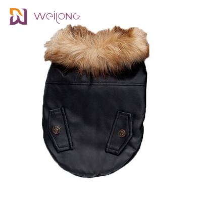 China Customized Faux Fur Leatheret Pet Coat Dog Winter Clothes for sale