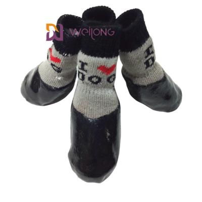 China Waterproof Pet Socks With Straps Rubber Sole Gripper Outdoor Anti Slip Dog Socks Boot for sale