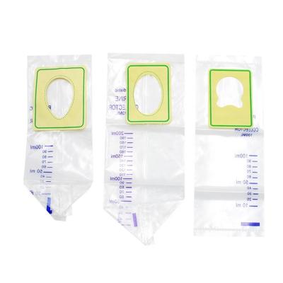 China Sterile Baby Urine Drainage Bag , 100ml 200ml Pediatric Urine Collection Bag for sale