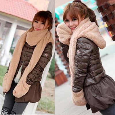 China Women's Winter Fleece Scarf Set 3 In 1 Scarf Hat And Gloves Set for sale