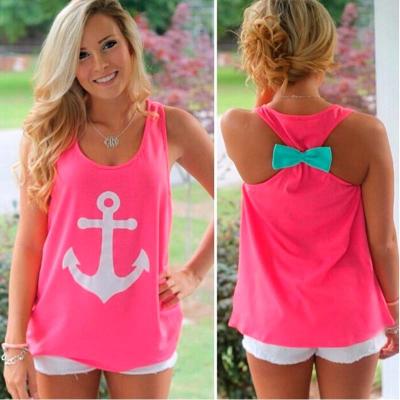 China Summer Style Women's Anchor Tanks Top Fitness Debardeur Female Vest Tops for sale