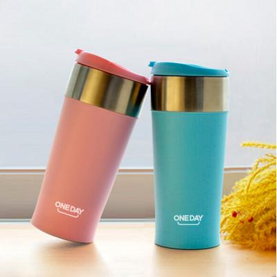 China Double Wall Stainless Steel Coffee Cup Thermos Mug Insulation Against Hot Cups 400 ML for sale