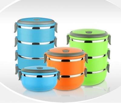 China Colorful Stainless Steel Lunch Box Tiffin Box 2 Layer 3 Layer 4 Layer for sale