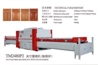 China TM2480P PLC touch screen operation PVC film vacuum membrane press machine for furniture for sale