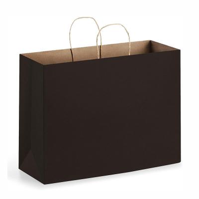 China Black Large Paper Bags with Handles Kraft Paper Bags for sale