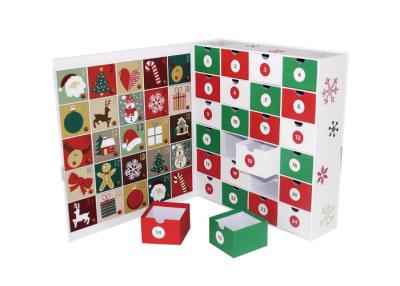 China Exquisite Luxury Christmas Packaging Calendar Christmas Drawer OEM Service for sale