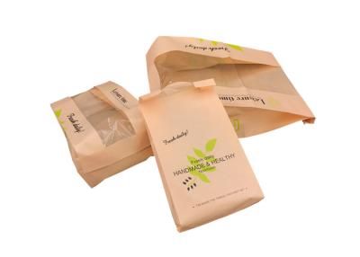 Китай Сумки экологической элегантной пекарни упаковывая, бумажные мешки Брауна еды безопасные продается