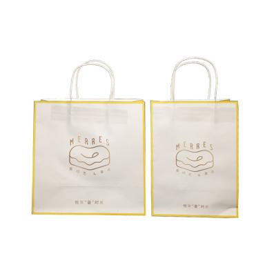 China 100gsm Press Varnishing Bakery Packaging Bag With Twisted Handles for sale