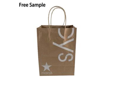 China 40gsm FSC CMYK Brown Kraft Paper Bags With Handle for sale