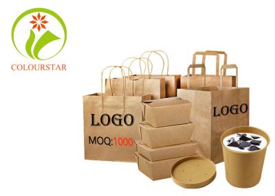 China Custom Printed White Kraft Paper Bag With Twist Handle Wholesale for sale