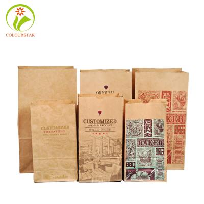 China Flexo Printing Offset Bakery Food Bags Brown 300gsm Artpaper for sale