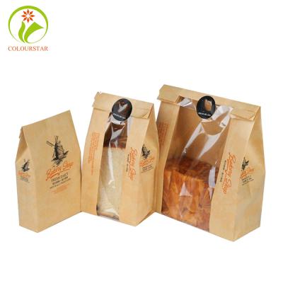 China Oil Proof ISO9001 100gsm Kraft Paper Food Bags UV Varnishing for sale
