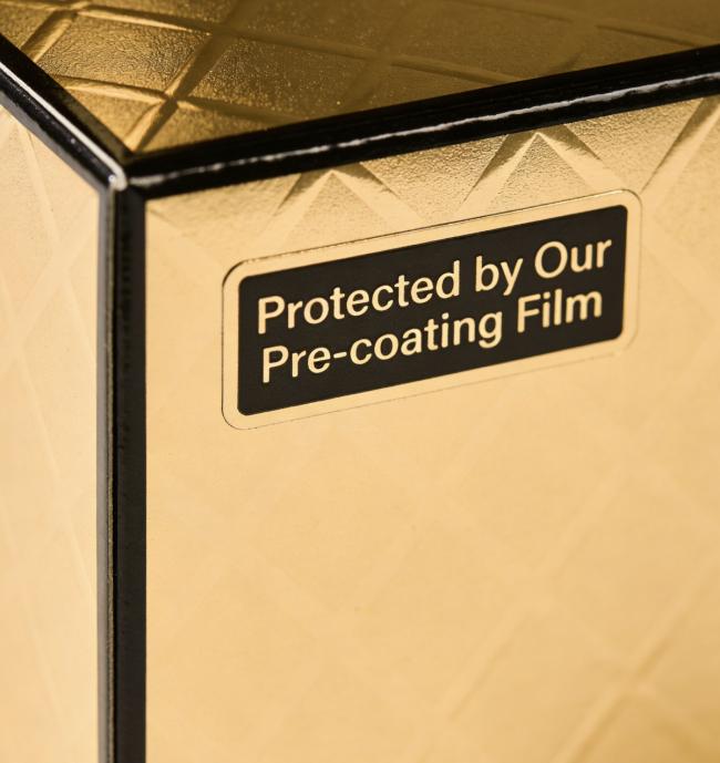 Custom laminating film options showing different core sizes