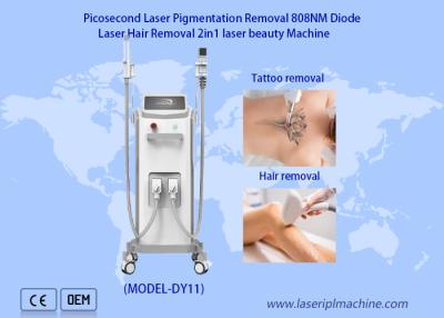 China Laser profesional 2 del diodo 808nm en 1 dispositivo del retiro del tatuaje del laser del picosegundo del retiro del pelo en venta