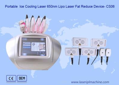 China Touch Screen Ice Cooling Lipolaser Slimming Beauty Machine 650nm for sale
