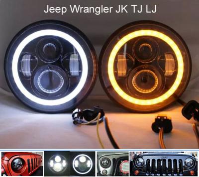 China Hi-Lo Beam Projector LED Fog Headlight H4 Socket for Jeep Wrangler JK TJ LJ for sale