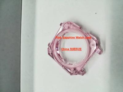 China De roze Horlogekast van het Saffierkristal Poetste de Krasweerstand op van de Oppervlakteslijtage Te koop
