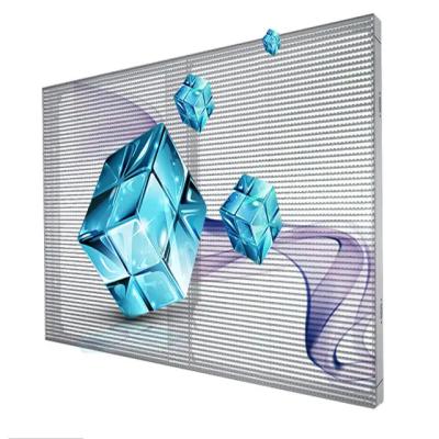 China P3.9-7.8 Curtain Wall Transparent Glass Led Display Screen 800*1500 Mm for sale