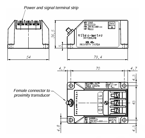 IQS452 Physical Dimensions Diagram