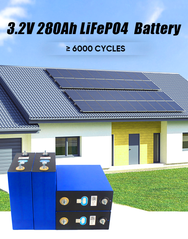 CATL 280Ah LiFePO4 battery cell front view showing prismatic design and terminals