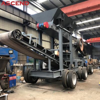 China Mobile Portable Stone Jaw Crusher Wheel Type Diesel Engine Jaw Crushing Plant for sale