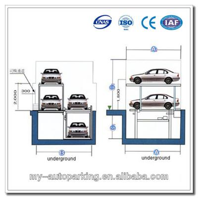China Underground 3 level car lift parking/ pit type car lift parking for sale