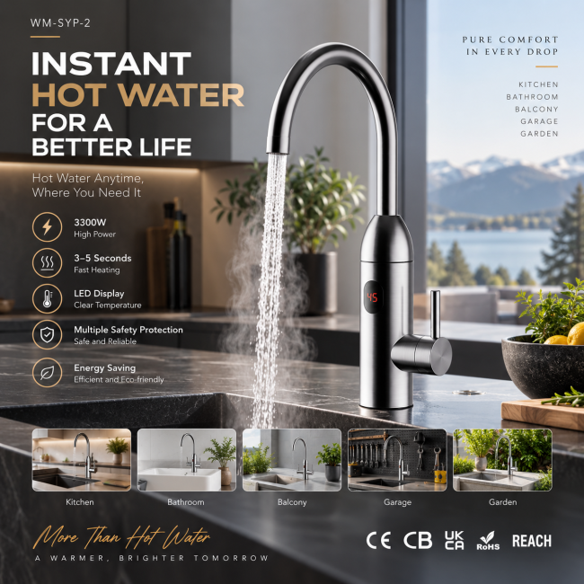Tankless Kitchen Instant Electric Water Heating Faucet product image