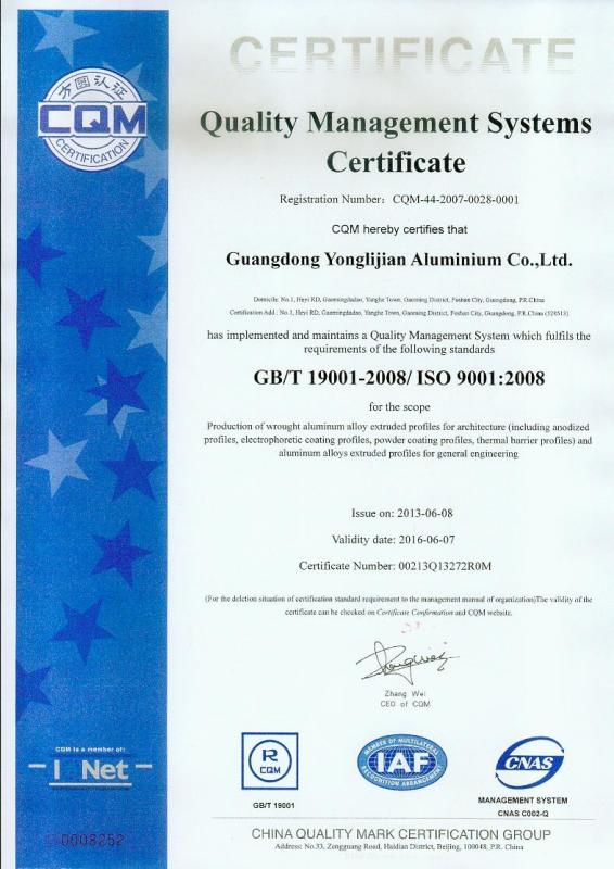 ISO9001:2015 - Foshan Alumideas Co.,Ltd.