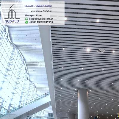 China SUDALU Aluminum Shutter Ceilling Aluminum Aerofoil Louver Ceiling for Airport Metro Usage 10 years Warranty for sale