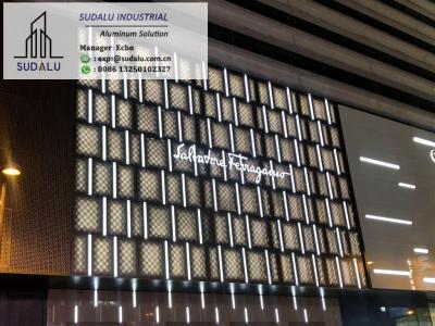 China SUDALU Fashion Design Aluminum Perforated Panel For Building Facade Cladding Wall Aluminum Curvel Cut Panel for sale