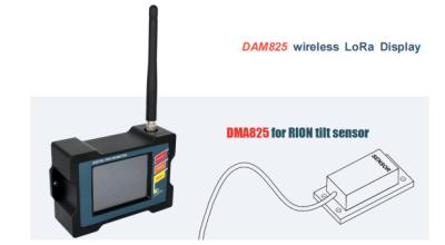 China DAM825 Unidade de exibição de inclinômetro sem fio, monitor de tela LoRa sem fio à venda