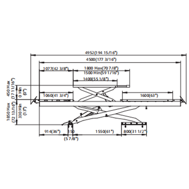 Complete hydraulic lift system