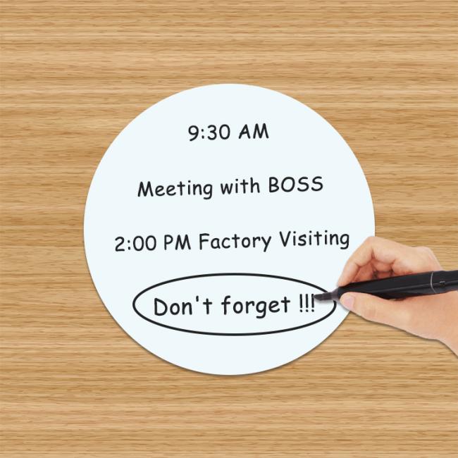 Removable sticky desktop whiteboard