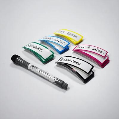 China Quadro colorido Etiqueta de nome magnética Etiquetas de nome reutilizáveis Adesivos para armário à venda