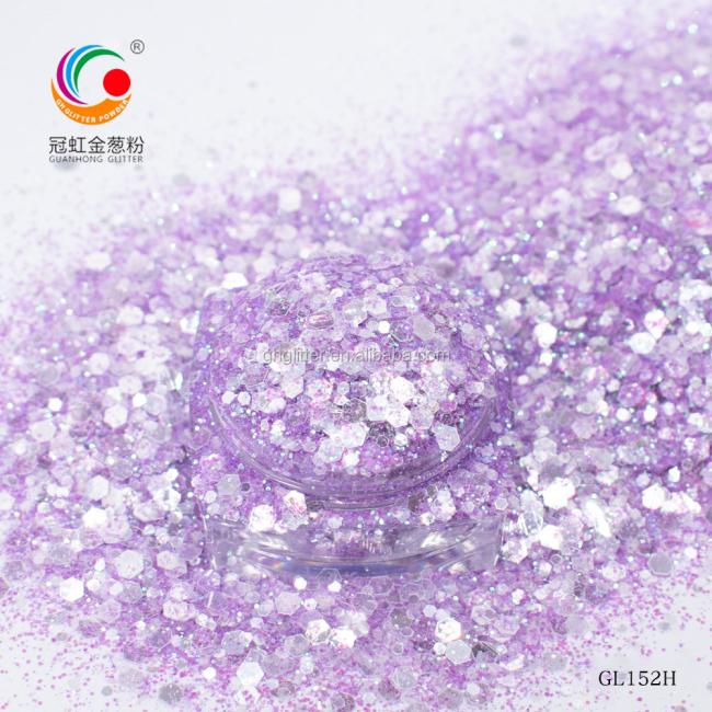 Glitter application examples on various surfaces and materials