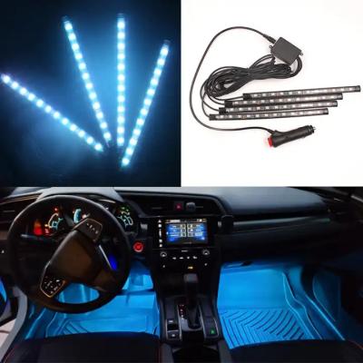 China Decorative Atmosphere Lamp 48D Car Interior Lights Waterproof RGB 12V Universal Car Accessories ABS Plastic 8W for sale