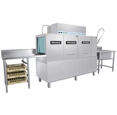 China Semi Integrated Conveyor Commercial Dishwasher With Safety Features for sale
