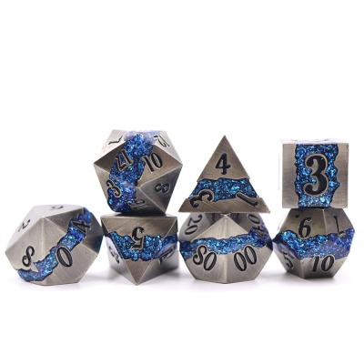 China Zinc Alloy Luxury Metal Polyhedral Dice Lightweight Sharp Edged for sale