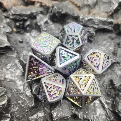 China DND Board game slot Machin Handmade metal Dice Polyhedral for sale