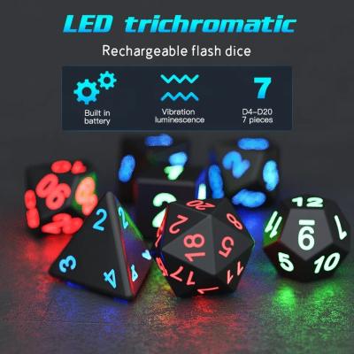 China DND Board Polyhedral Dice Adult Game Magic Trick Pixels Electronic Glow LED Dice for sale