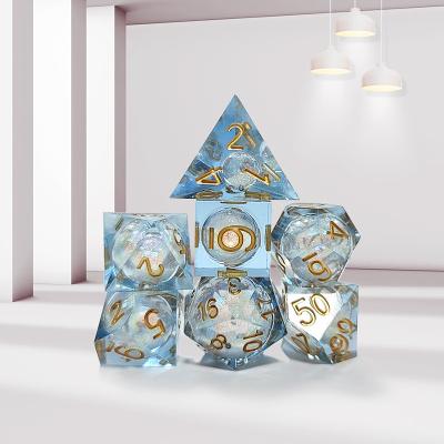 China The color of the ocean ​ Resin multi -noodle tablet game dice set  dnd dice à venda