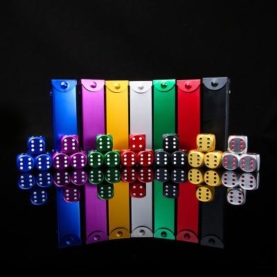 China Aluminum alloy dice color portable aluminum rounded corner casino KTV gambling game customized carving dice set for sale