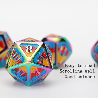 China Custom metal and plastic dice D20 game D & D polyhedron DND dice set RPG dice for sale