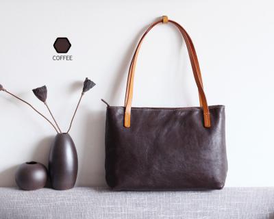 China Authentic Handbags Tan Leather Tote Bag à venda