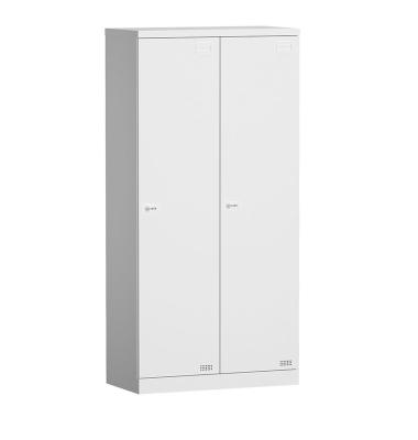 China 0.6mm Thickness 2 Door Steel Locker Flush Door Frameless Steel Office Locker for sale