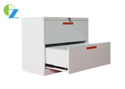 China Steel Office Two Drawer Horizontal File Cabinet With Anti - Tilt Function for sale